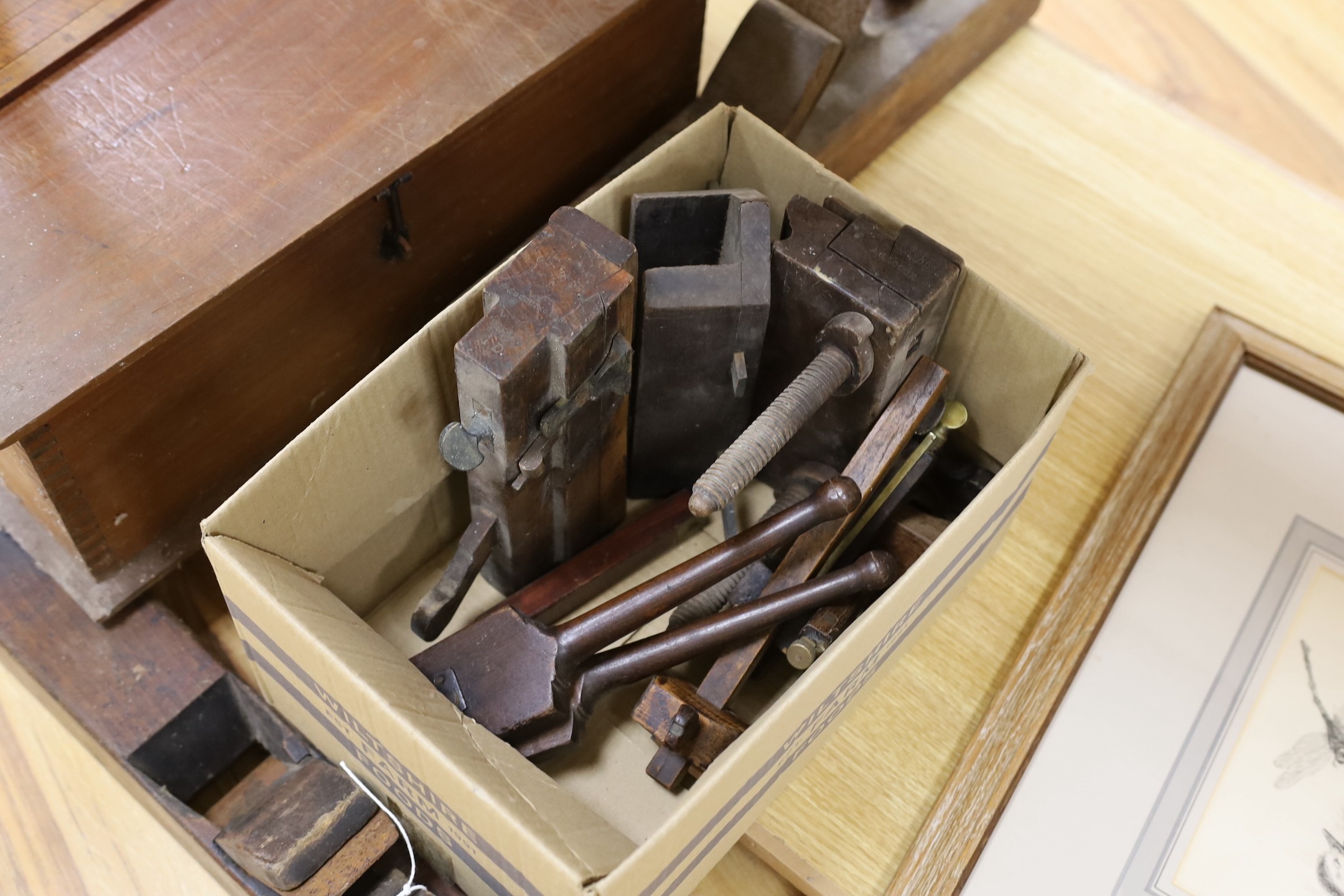 A collection of vintage wood-working tools